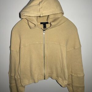 Forever 21 Ribbed Cropped Hoodie - Size L